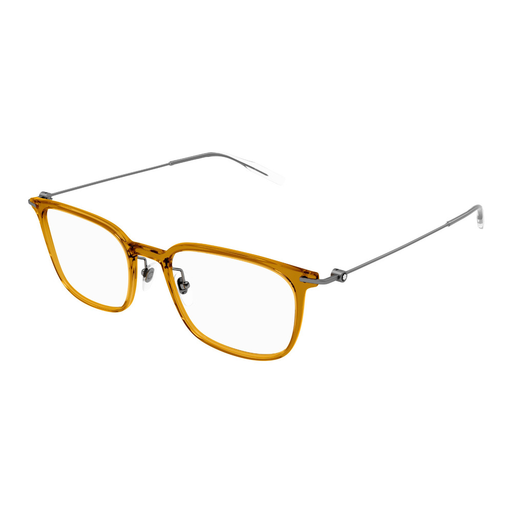 NWT Mont Blanc MB0100o Orange Ruthenium Rectangle 52mm Eyeglasses
